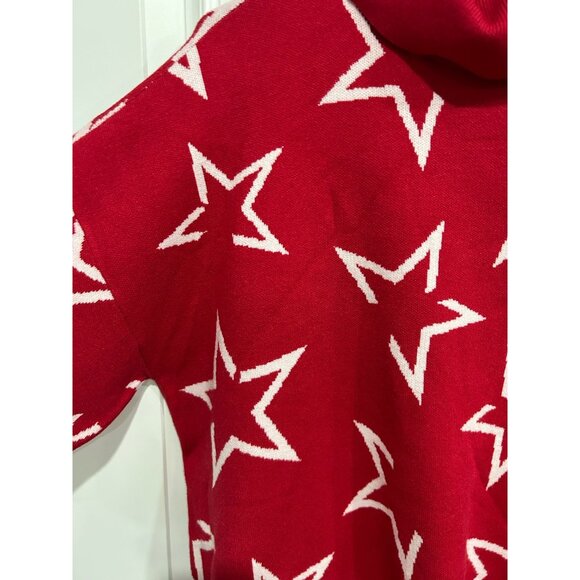 LIVI Brand NWT Star Print Red Turtleneck Sweater Size 14 - Picture 4 of 8